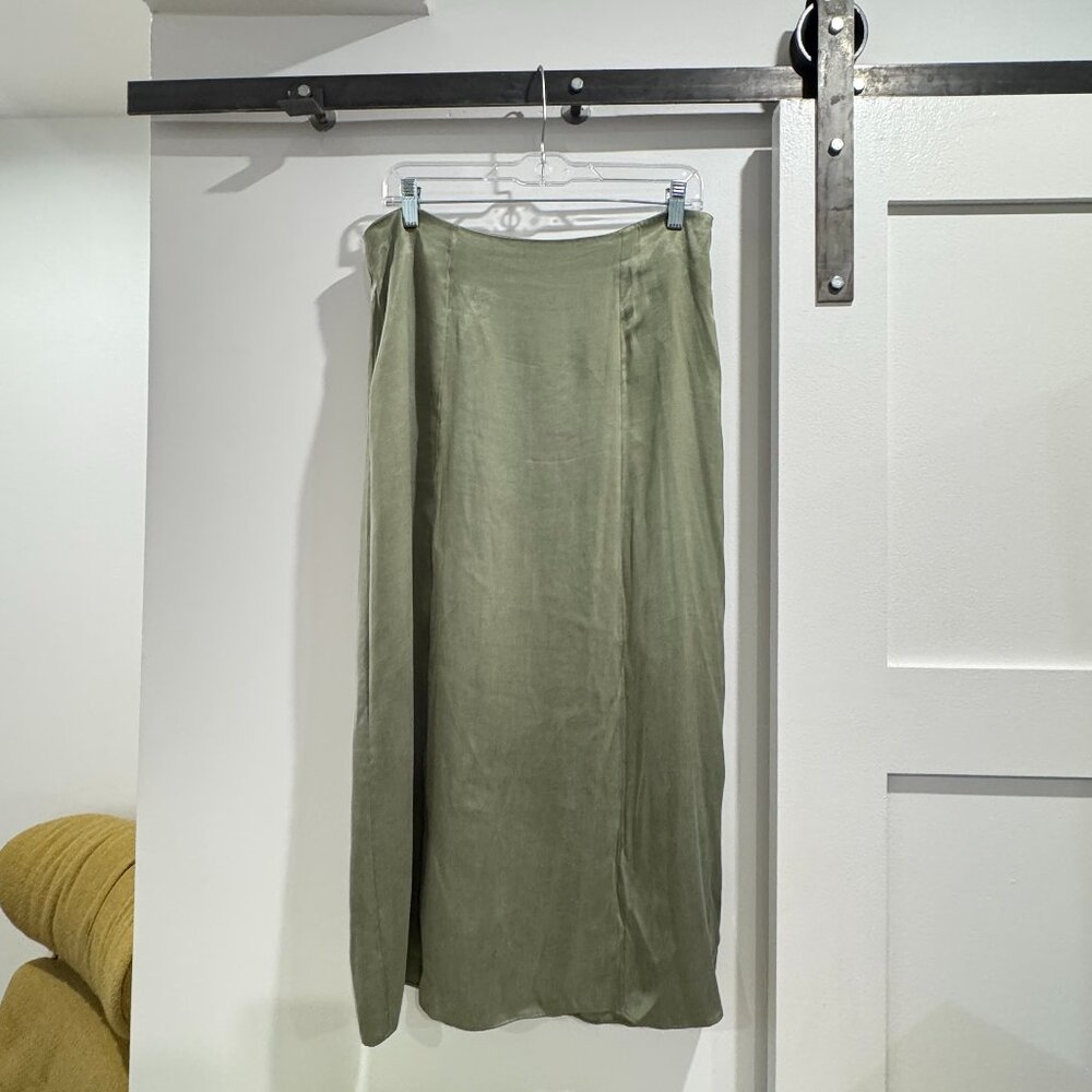 & Other Stories Sage Green Midi Slip Skirt